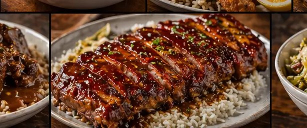 Smokehouse Southern ribs served over seasoned rice