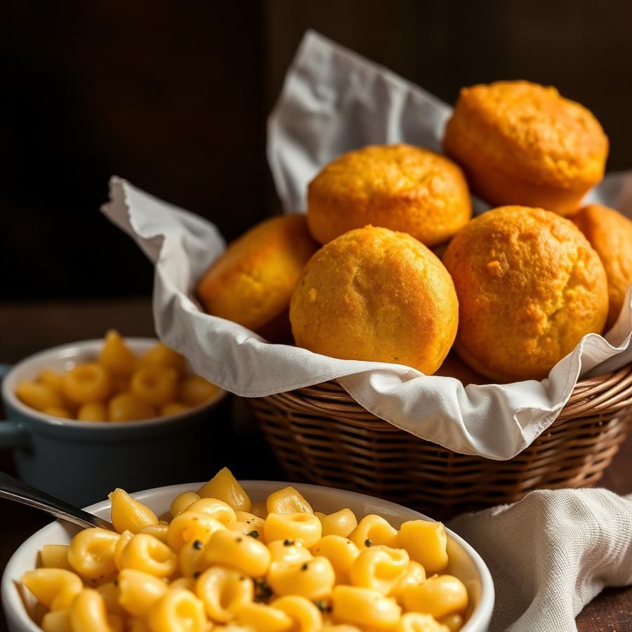 Soul cream cornbread and melted soul mac
